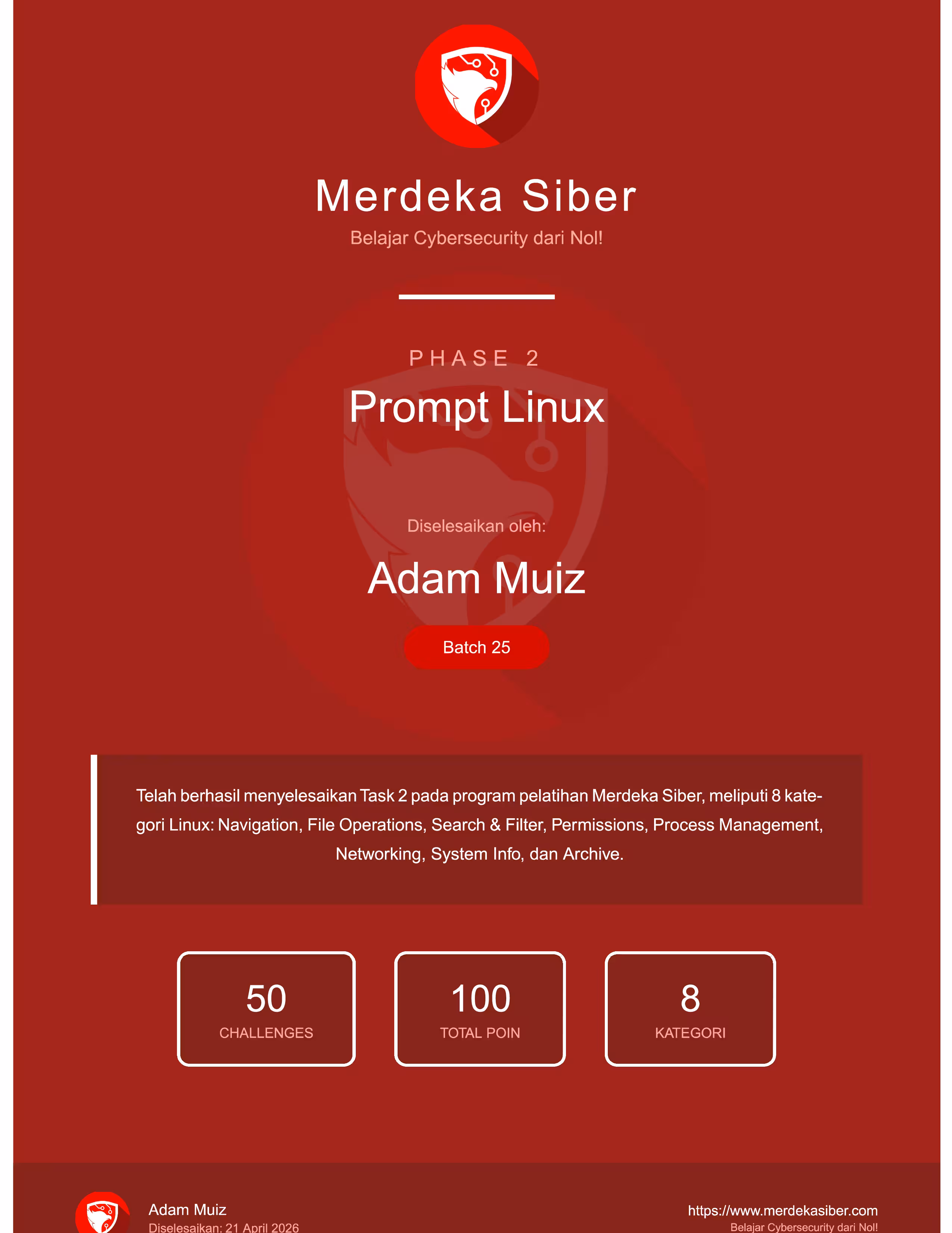 Linux Prompt - Task and Challenges Merdeka Siber