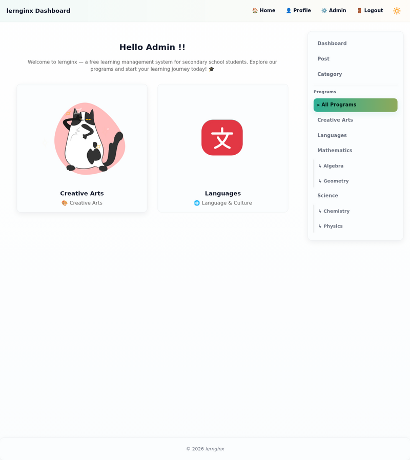 Programs listing lernginx