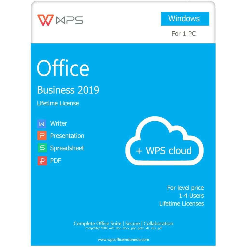 WPS Office 2019 Business Edition - Lifetime Licenses (1-4 users)