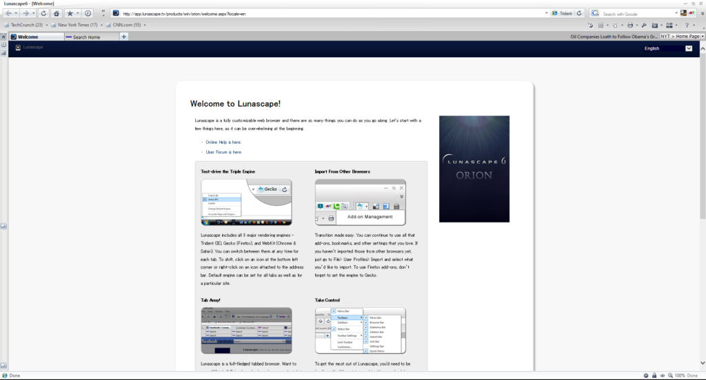 Free Download Lunascape Orion Browser for Windows PC Laptop Last Version